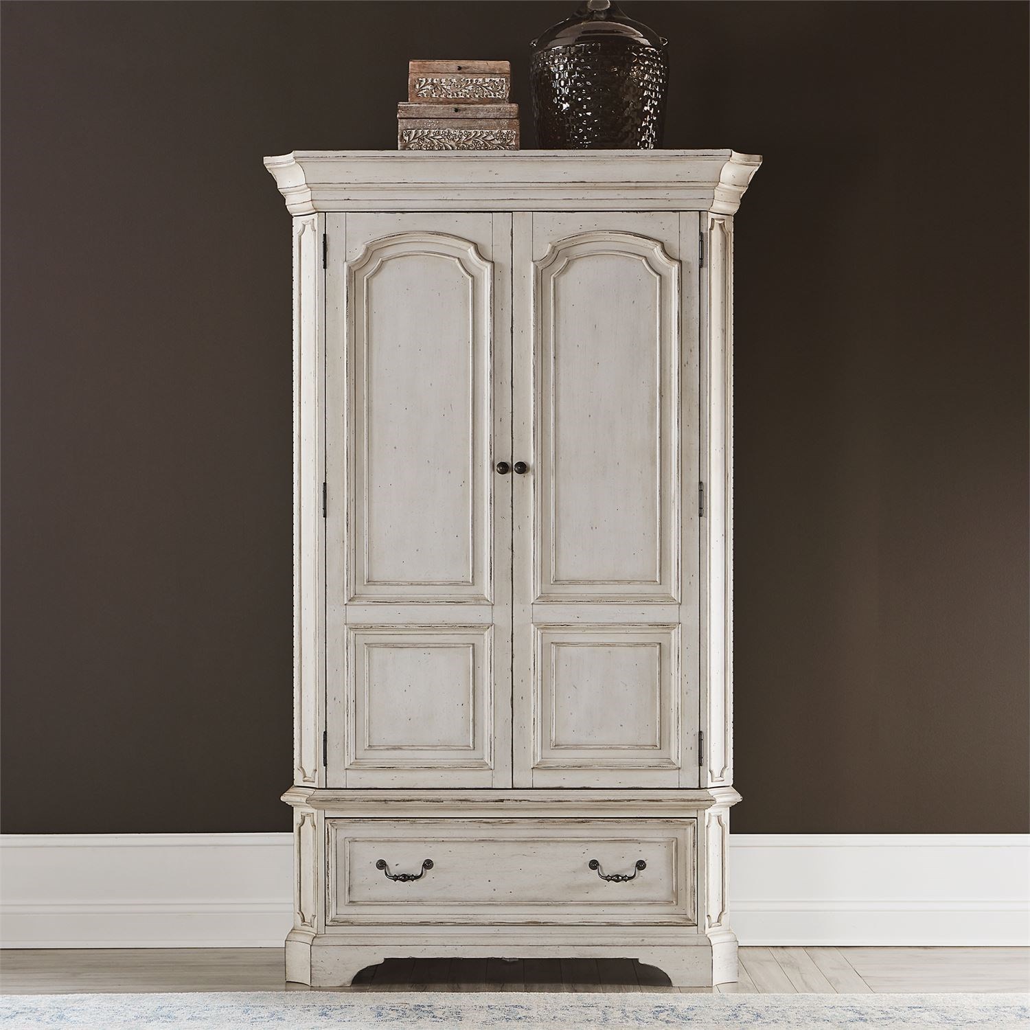 Liberty Furniture Abbey Road Relaxed Vintage Armoire with Distressed